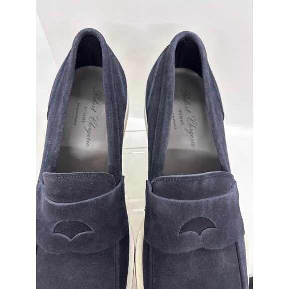 NWB FRANCE Robert Clergerie JULES Castoro Double Gris Suede Loafer Shoe 11.5 main image 11